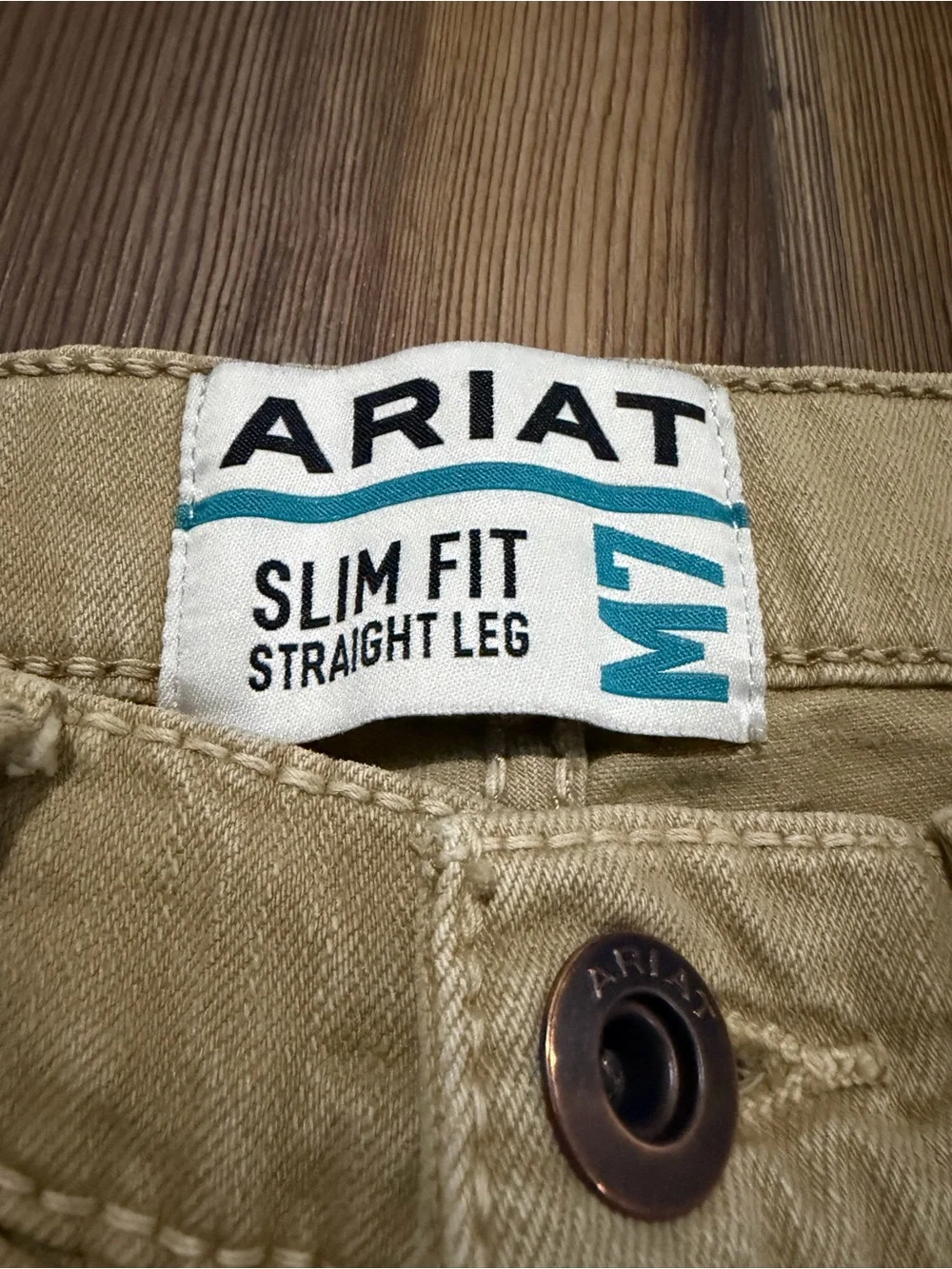 Ariat Men's Straight-Leg Slim Fit Jeans in Dark Khaki. Size : 28x30